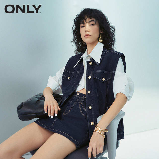 Autumn and winter boyfriend style lazy and versatile sleeveless short cardigan denim vest for women