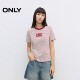 ONLY2025 summer new style chest letter LOGO design front shoulder double-layer round neck striped short-sleeved T-shirt for women
