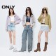 ONLY Summer Functional Style Loose Ragsleeves Drawstring Hooded Trench Coat Women

