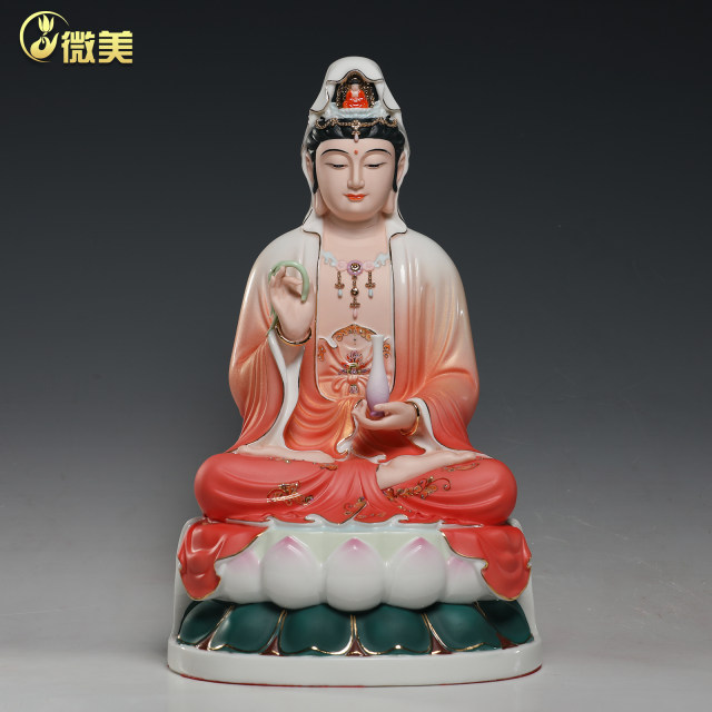 Weimei ceramics 12 to 19 inch painted ancient lotus Guanyin Buddha ...