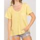 Self-operated pol yellow waffle pocket t-shirt - yellow straight hair
