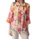 Self-operated joseph ribkoff geometric printed ruffled jacket (multi-color) - Multicolor [American O
