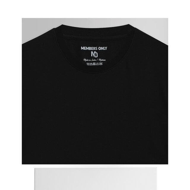Self-operated members only women's big round neck T-shirt - off-white straight hair