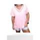 Self-operated pol pink pocket T-shirt - pink straight hair