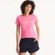 Self-operated Nautica Women's Logo Aluminum Foil Pattern T-Shirt - Stunning Pink 16-2130 [USA
