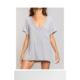 Self-operated pol grey waffle pocket t-shirt - grey straight hair