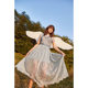 
Liancan outlets Bohemian denim lace splicing versatile high waist skirt long skirt women 71 live broadcast 300