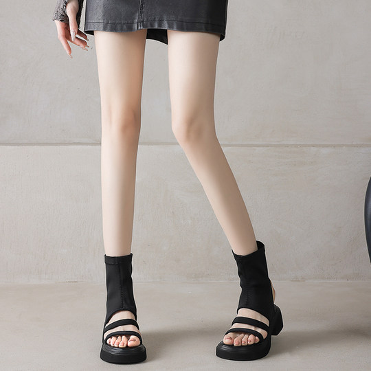 Dale ~ hot girl sandals for women in summer new open toe thick heel thick sole niche retro Roman sandals large size 41-43
