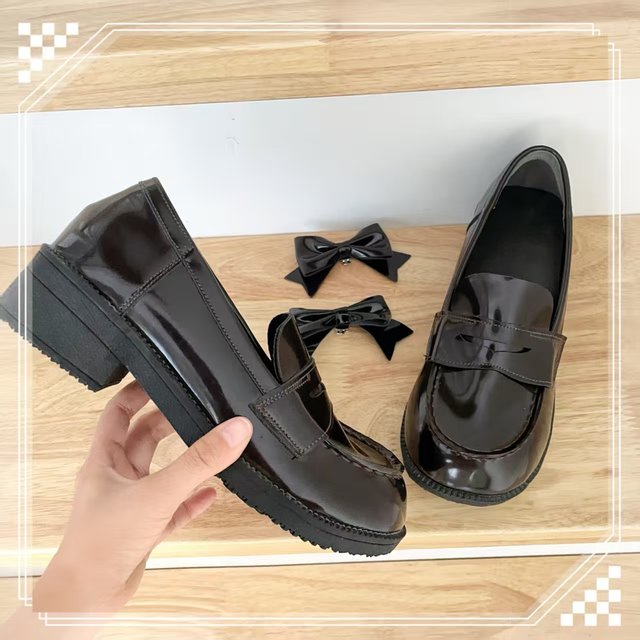 Xiongxiong Daily original JK uniform shoes student basic model single shoes medium and low heels