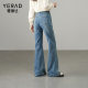Ya Lida stretched straight tube flared pants, loose, thin, slightly lime jeans female 2025 spring new mop pants tide