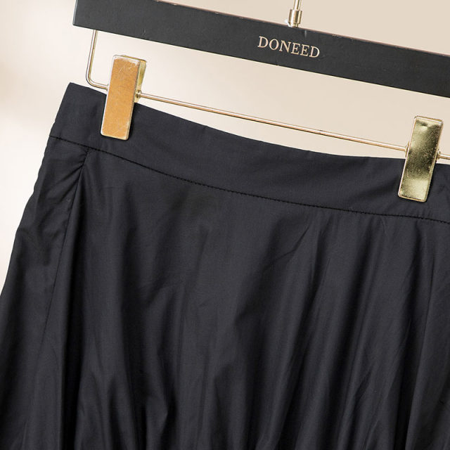 DONEED summer style temperament literary style asymmetric design A-line skirt versatile casual mid-length skirt for women