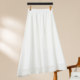 DONEED summer style temperament literary style asymmetric design A-line skirt versatile casual mid-length skirt for women
