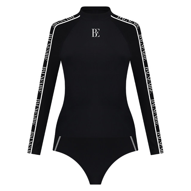 BE Fan De'an little black dress series split triangle long-sleeved swimsuit for women sun protection and anti-chlorine surfing swimsuit for women