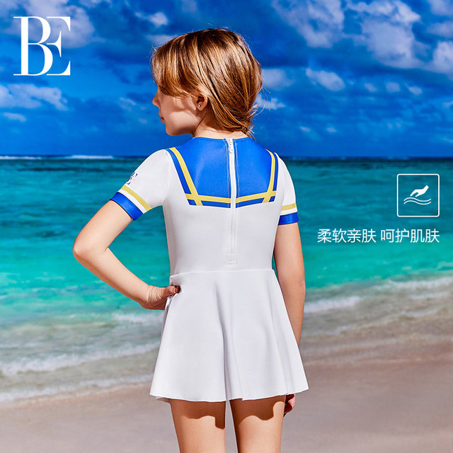 BE Van Dan Children's Skirts Swimsuit Fashion Swimsuit Girls' Navy Wind New