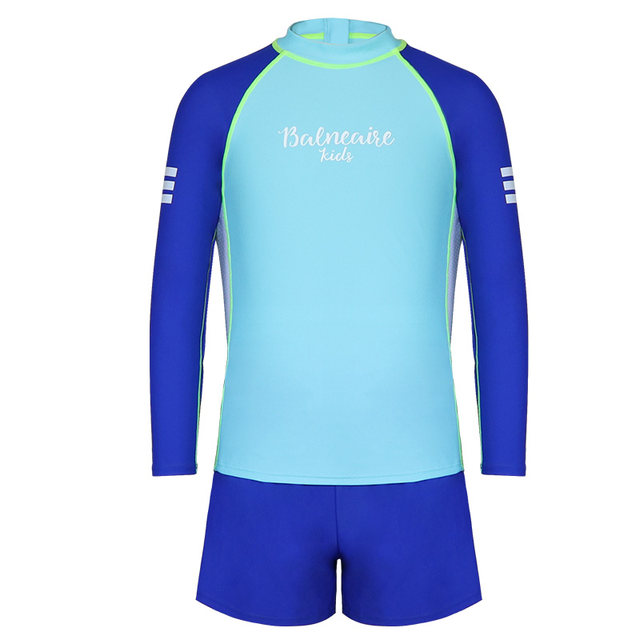 BE Fan De'an children's split swimsuit boy soft skin-friendly long-sleeved sun protection anti-chlorine sports comfortable hydrophobic