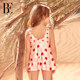 BE Fan De'an children's swimsuit skirt one-piece girls new sun protection little red heart parent-child middle and large children's swimsuit