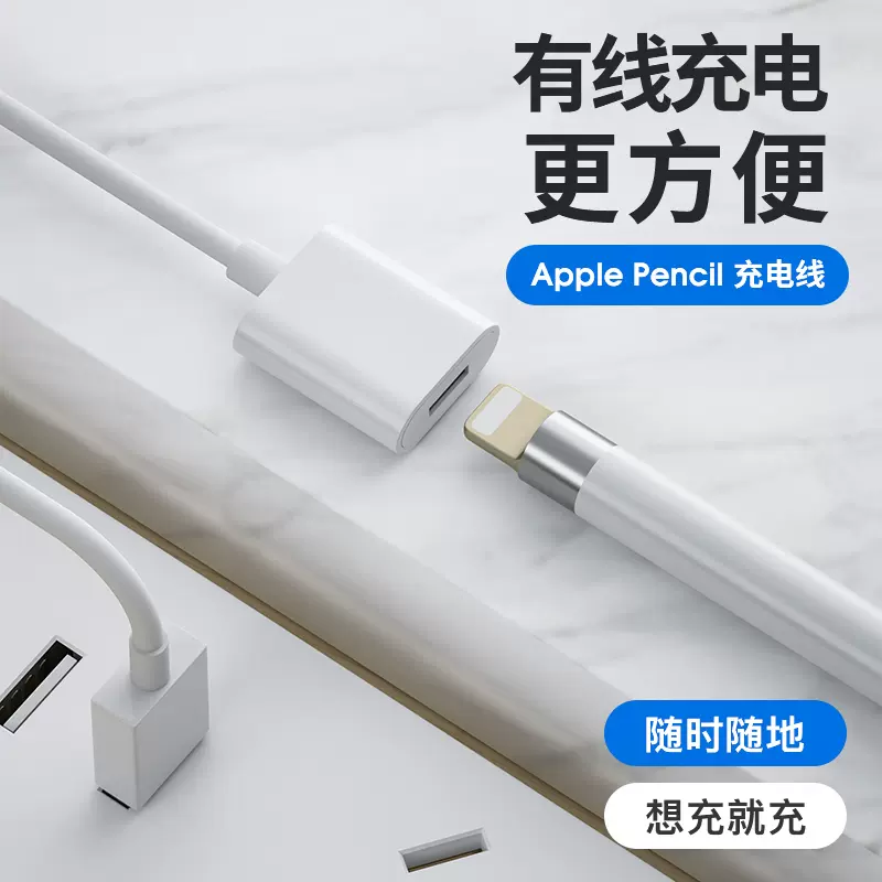IQS苹果Applepencil充电线一代USB转接线ipadpro配件apple pencil充电转换头