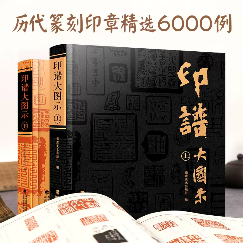 印谱大图示上下全2册 6000余方古今印谱篆刻工具字典书临摹收藏参考书 古玺印/汉官印私印/邓石如/吴昌硕齐白石历代名家印章篆刻集-Taobao