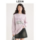Lecho Spotted Dog Round Neck Sweatshirt Autumn New Letter Print Loose Top Cartoon Pullover Sweatshirt