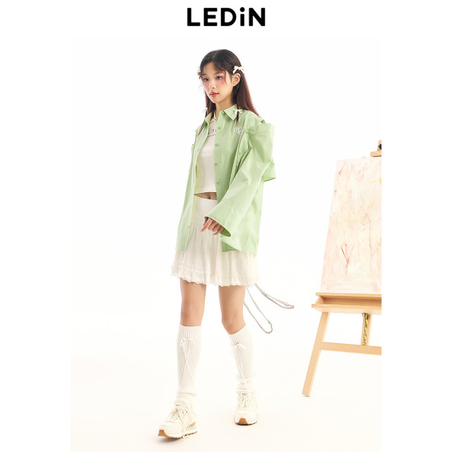 Lecho Spring New Off-Shoulder Shirt Dopamine Top C1CAE1512