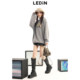 Lecho loose round neck letter sweatshirt for women's spring new top C2CRE1119