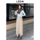 Lecho straight long skirt for winter new tassel hem design skirt loose and covers flesh to show high skirt