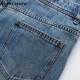 Red sleeve summer new women's retro washable burr front slit square collar pull-out denim strap skirt
