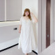 Vacation sweet off-shoulder, gentle waist-slimming embroidery 260Jin [Jin equals 0.5kg] fat girl elegant embroidery covering the flesh long dress