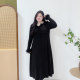 2025 new fat Yingying plus size women's sexy pure lust style black retro feather drape inner dress