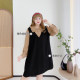 300Jin [Jin equals 0.5 kg] Fat Yingying Large Size Women's Clothing 2025 Fat mm Plaid Doll Collar Fake Two-Piece Short Dress