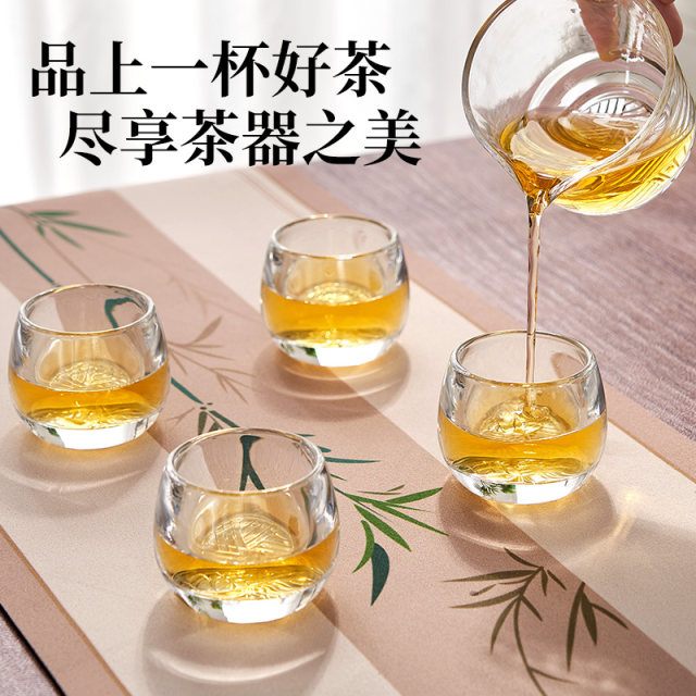 Ring cup Chinese style transparent glass tea cup Kung Fu tea set Tea ceremony cup personal tea cup tea cup tea cup tea cup tea cup tea bowl