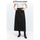 Peacebird Women's 25 Spring New Pocket Design Mid-Length Denim Skirt Skirt Back Slit Casual Commuter Skirt

