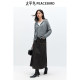 Peacebird pocket design mid-length denim skirt skirt new winter rear slit casual commuter skirt