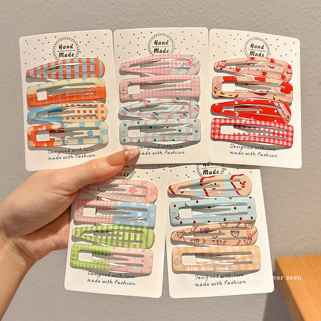 Colorful bb clip water drop children's small hair clip girl bangs side clip forehead broken hair hair clip one-word clip headwear