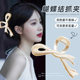 Bow headdress gradient blue grab clip large-size hair clip female head high-end shark clip hair card