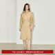 LILY Summer Women's Fashion Urban Commuter Style Solid Color Slim Long High-Waist Trench Coat Dress
