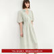 LILY summer women's clothing with linen vintage puff sleeves romantic floral temperament gentle high waist dress

