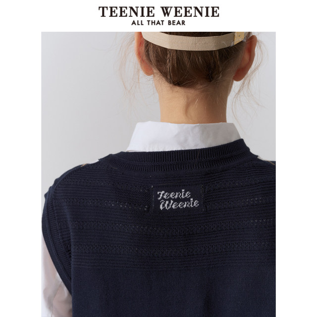 TeenieWeenie Bear Outlet Women's Spring Academy Style Diamond-Class V-neck Knitted Vest

