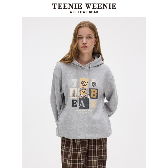 TeenieWeenie Bear Outlet Women's Winter Velvet Sweatshirt Academy Style Hooded Loose Top
