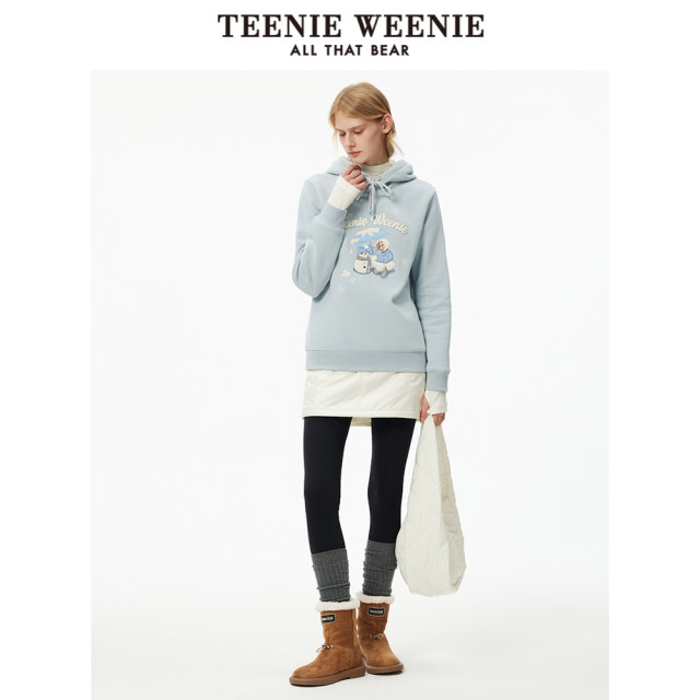 TeenieWeenie Bear Outlet Women's Sweatshirt Winter Academy Hoodie Cartoon Cute Fun Plus Fleece Top
