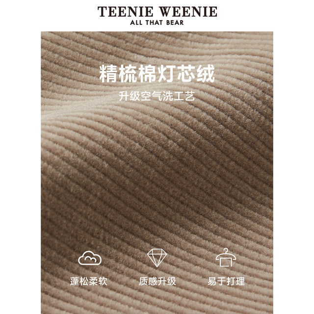 TeenieWeenie Bear Outlet Winter Combed Cotton Corduroy Overalls Retro Hong Kong Style
