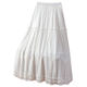 Spliced ​​black ears casual white skirt for women with big styling summer 2025 new A-line skirt long skirt umbrella skirt summer