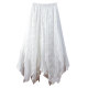 White irregular lace spliced ​​Organza skirt 2025 summer design niche slim midi skirt