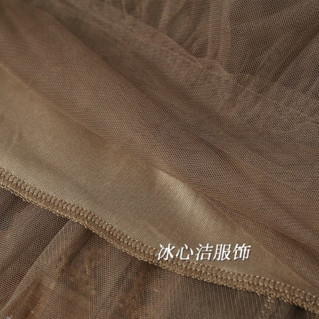 Spring retro buckle decorative mesh large sway skirt for women 2025 new puffy trouser skirt long skirt umbrella skirt skirt