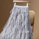 Gray irregular layered mesh skirt skirt for women spring and autumn 2025 new black skirt long skirt tulle skirt autumn and winter