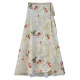 2025 early spring new retro printed strap skirt for women spring lace-up one-piece high-waist slim long skirt
