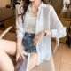 White plaid sunscreen shirt jacket for women in summer new Korean style breathable thin loose versatile cardigan top