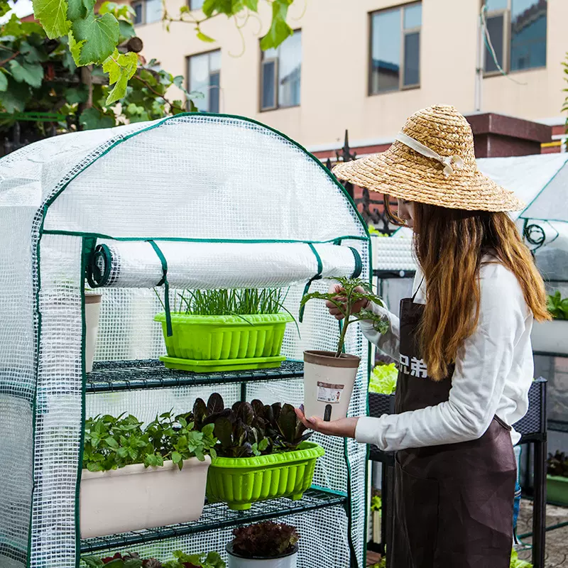 迷你温室阳台家用园艺植物暖房小型大棚保温花房庭院花棚阳光暖