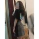 Large -size summer pear -shaped body contrasting denim body skirt high waist high -waisted small people A -line thin hip short skirt children