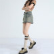American hot girl hip skirt denim short skirt for women in summer high waist anti-exposure large size slimming A-line skirt trendy